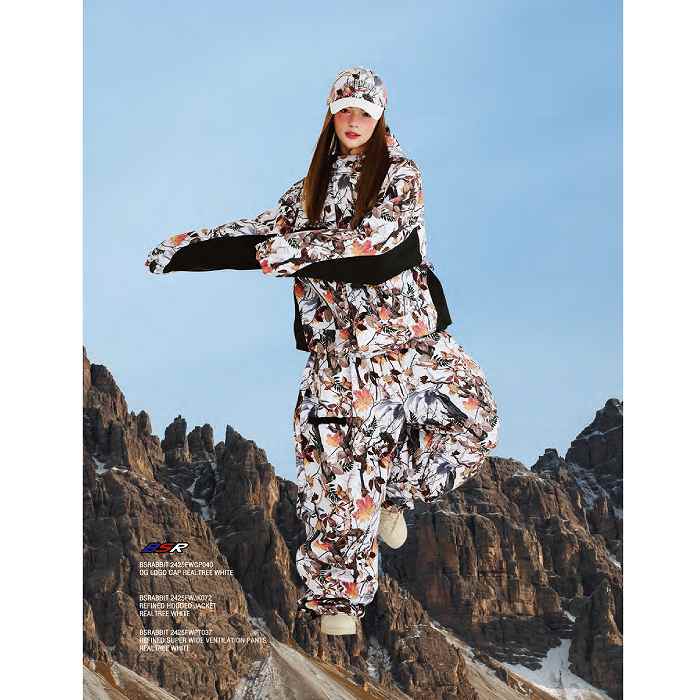 BSRABBIT ビエスラビット REFINED HOODED JACKET REALTREE WHITE 24-25