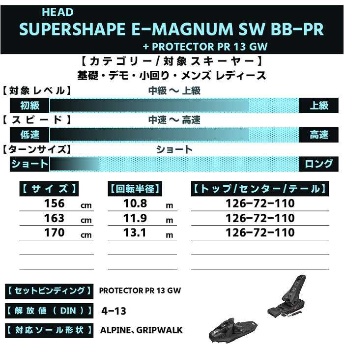 HEAD（ヘッド） スキー板 2026 HEAD SUPERSHAPE E-MAGNUM SW BB-PR +