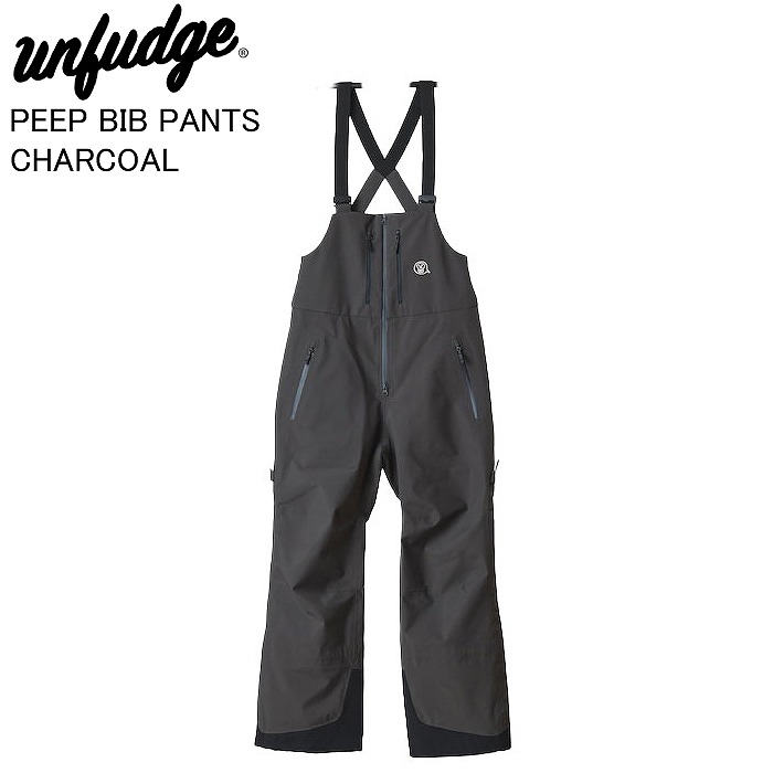 UNFUDGE アンファッジ PEEP BIB PANTS ピープビブパンツ CHARCOAL