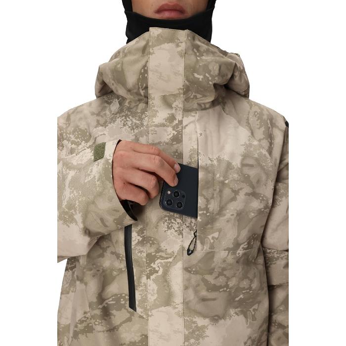 686 M5WN162 GORE-TEX CORE SHELL JACKET LIMESTONE HEMISPHERE PRINT