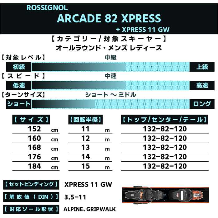 ROSSIGNOL（ロシニョール） スキー板 2026 ROSSIGNOL ARCADE 82 XPRESS