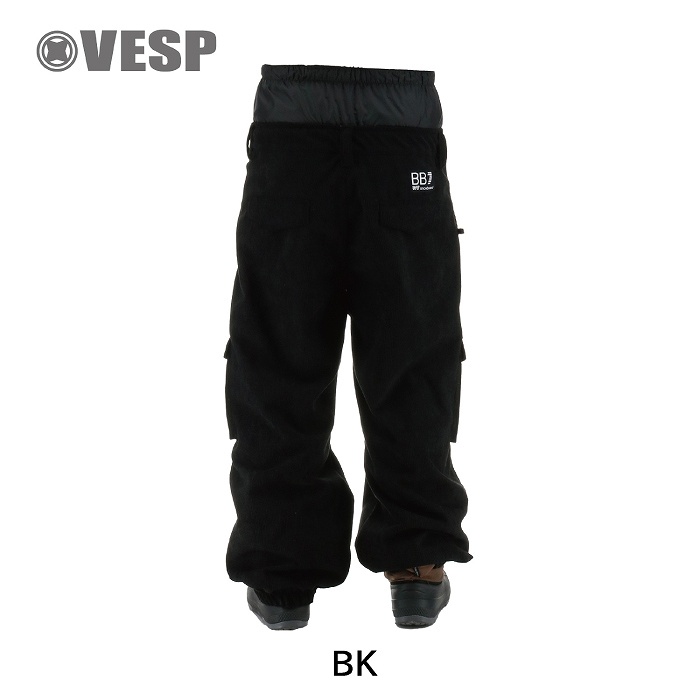 VESP ベスプ VPMP1059C Corduroy Wide Jogger Cargo Pants BK