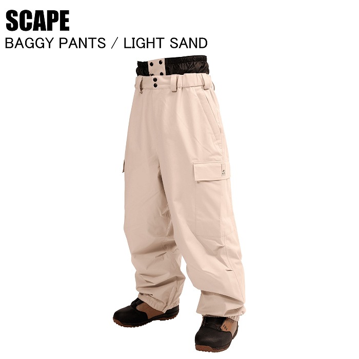 SCAPE エスケープ BAGGY PANT バギーパンツ LIGHT SAND スノーボードウェア パンツ SCAPEウェア スノボ 25-26モデル SCAPE エスケープ BAGGY PANT バギーパンツ LIGHT SAND スノーボード