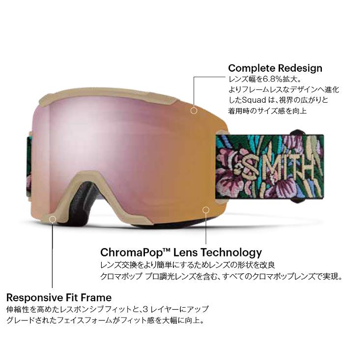 SMITH（スミス） SQUAD スカッド SLATE スキー スノーボード ゴーグル