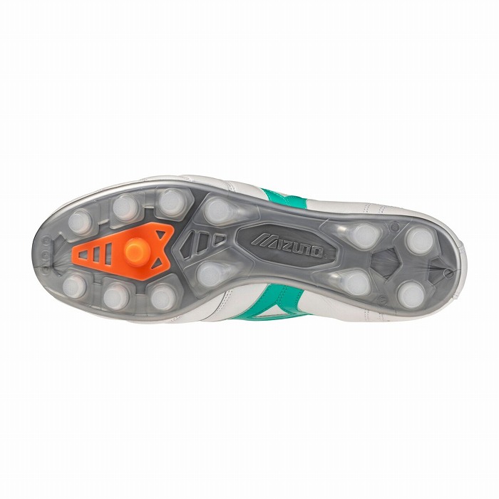 Morelia2 モレリア2サッカーシューズ 日本製 シルバー/グリーン　限定色 MIZUNO ミズノ P1GA260135 モレリア2 JAPAN (スーパーホワイトパール