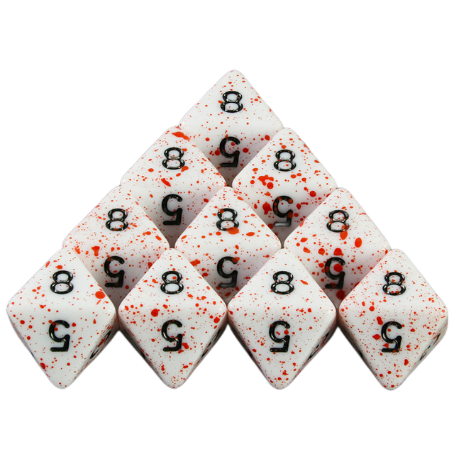 白のアクリルのDormia-特別な血液効果を持つダイスのセット、テーブルボード、ロールプレイングゲーム、dNDアクセサリー｜moro-shop｜05
