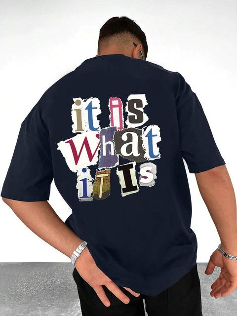 男性用特大コットンTシャツ,文字が印刷されたカジュアルなヒップホップトップス,ルーズでソフトな服,サ...