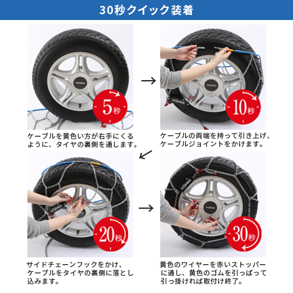 KONIG コーニック CLマジック タイヤチェーン〔CLM 104〕255/45R17 255/45R18 245/45R18 235/45R19 225/45R19 235/50R18 225/50R18 : konig clm 104 : モーストプライス