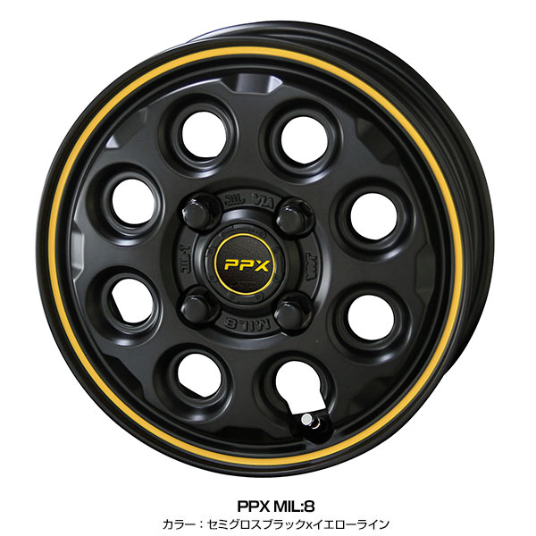 軽トラ 軽バン 12インチ 145/80R12 トーヨー オープンカントリー R/T サマータイヤホイール 4本セット PPX MIL:8 12インチ  3.50B 45 4H100 N-VAN