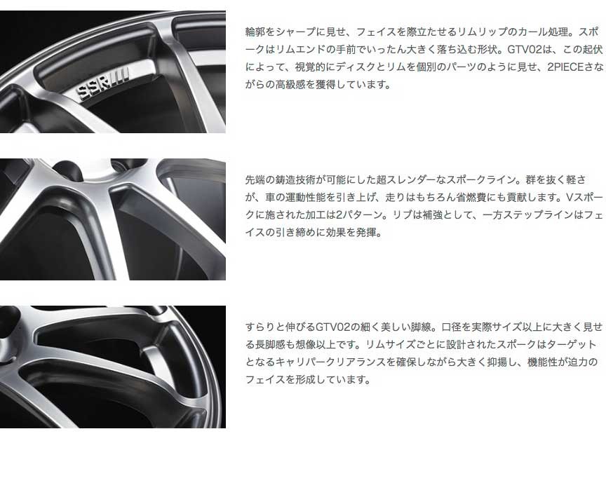 SSR GTV02 17インチ ホイール 4穴100mm SSR GTV02 ジーティーブイゼロツー 17インチ 7.0J 42 4-100