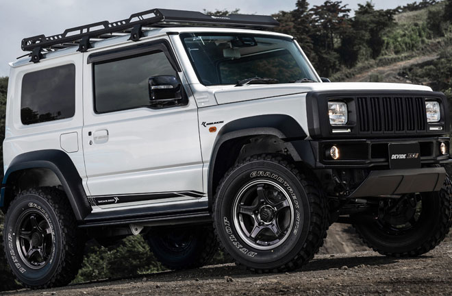 ジムニーシエラ JB74 16インチ 215/70R16 トーヨー オープンカントリー A/T3 サマータイヤホイール 4本セット SSR DEVIDE X03J 5H139.7の画像