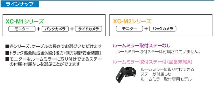 YAC ヤック トラック用 バックカメラ 7インチモニターセット 中継