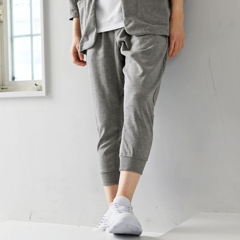 アテッサ新作モデル クロップドパンツ メンズ 7分丈 ひざ下 スウェット素材 TCポンチ パンツ