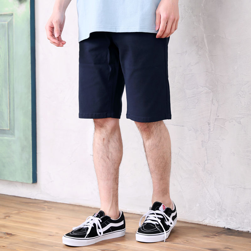ハーフパンツ ショートパンツ メンズ ストレッチ チノパン 無地