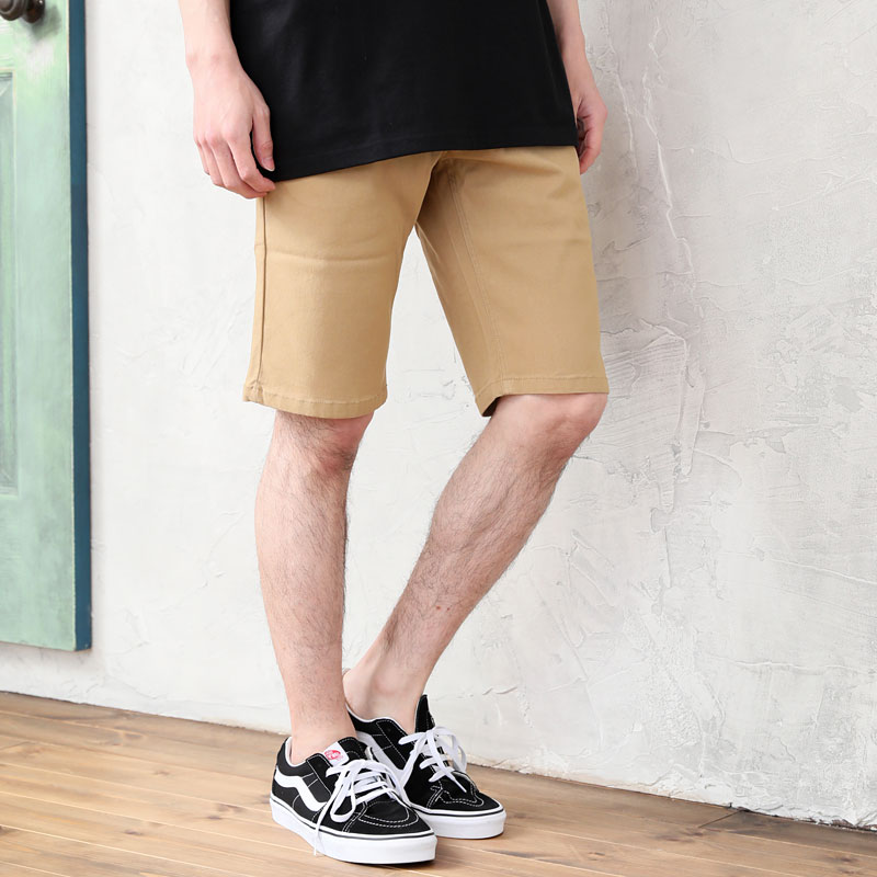 ハーフパンツ ショートパンツ メンズ ストレッチ チノパン 無地