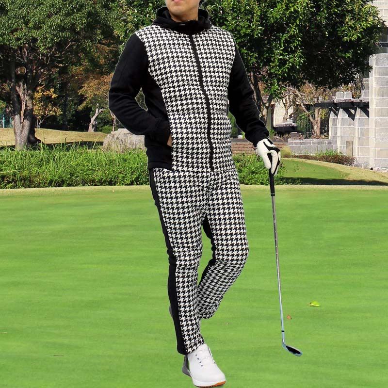 ゴルフウェア上下セット　　CHUCUCHU ゴルフウェア セットアップ メンズ 上下セット ダウンジャケット