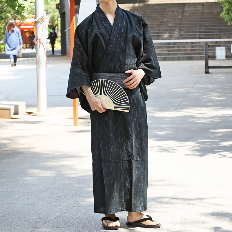 メンズ浴衣 帯 下駄と扇子と浴衣と4点セット 男性浴衣 男性和服