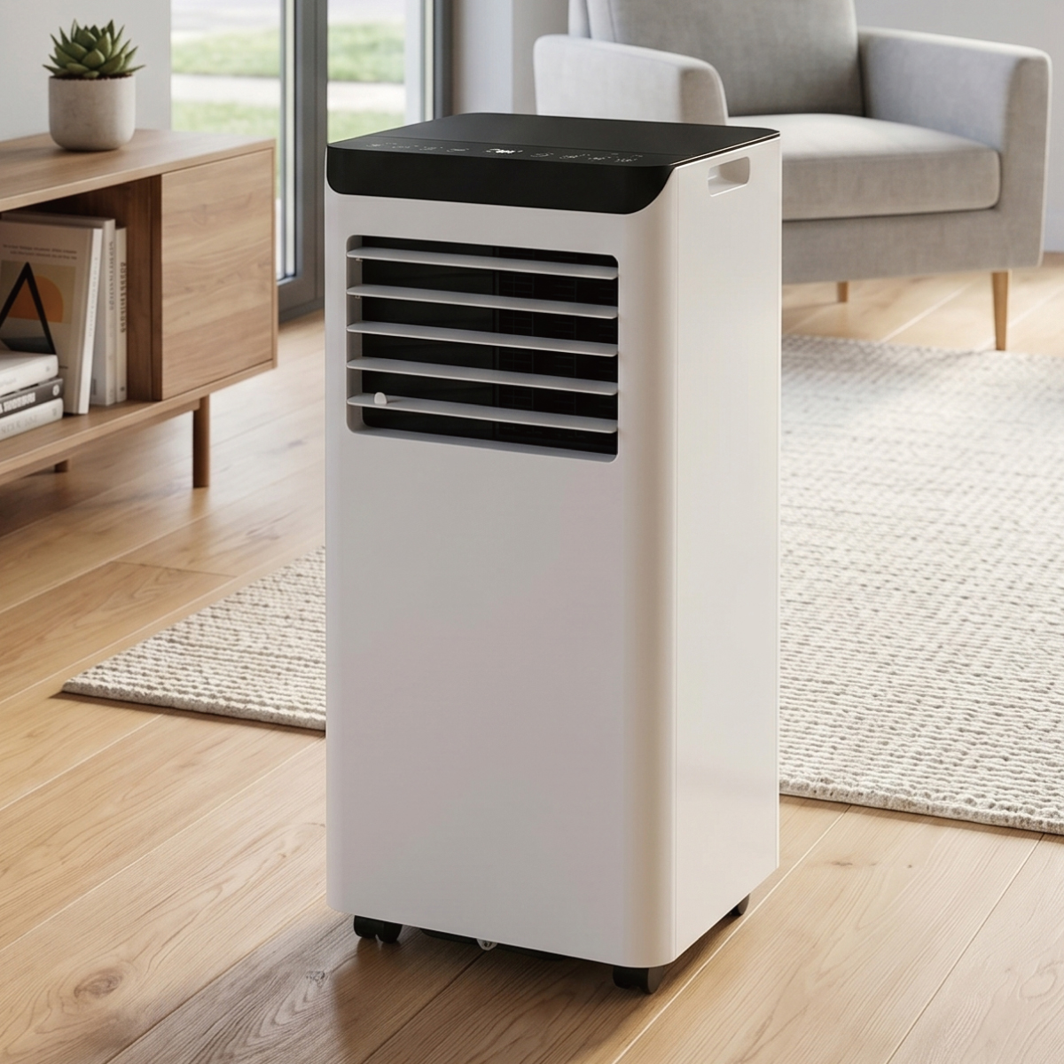 新発売 移動式エアコン 冷房専用 工事不要 スポットクーラー 冷風機 ノンドレン 循環気化式 キャスター付 リモコン付 タッチパネル 屋外対応 SKJ-KY22Aの画像
