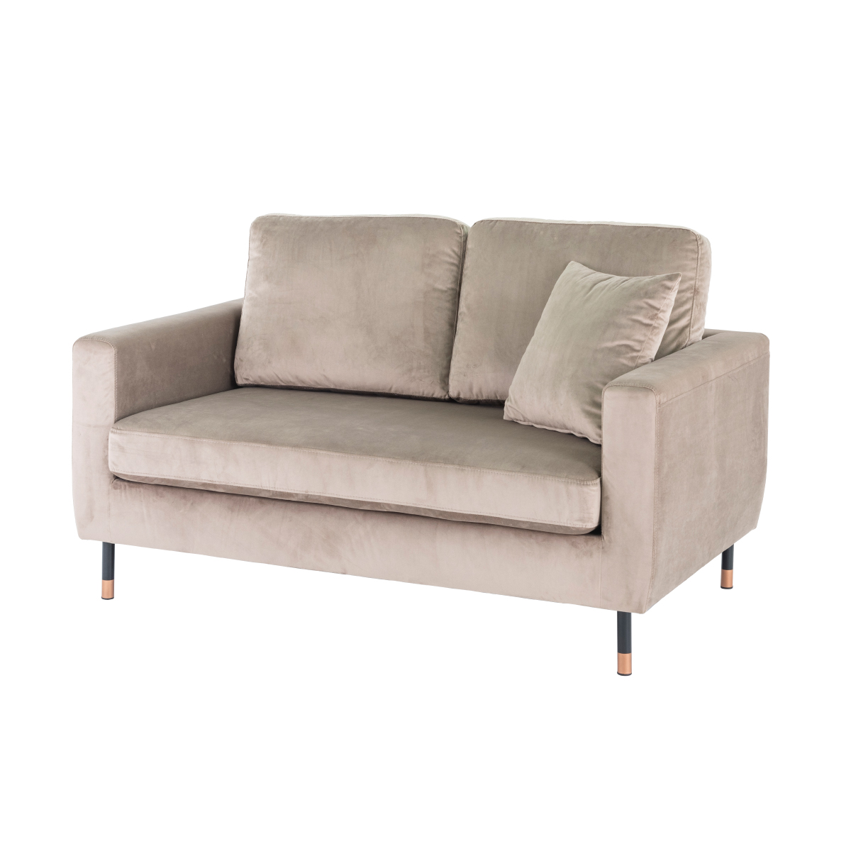 ソファ ベルベット生地 ローソファ 2人掛け 幅121cm 大人かわいい 姫系