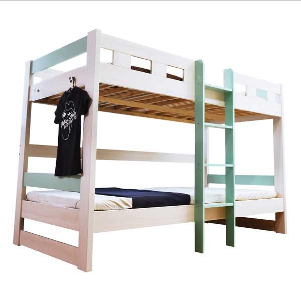 2段ベッド 二段ベッド 耐荷重500kg ロータイプ2段ベッド 8色対応 限定色 ハンガーフック シンプル設計 コンパクト ローシェンEX2(本体のみ)-ART｜mote-kagu｜03