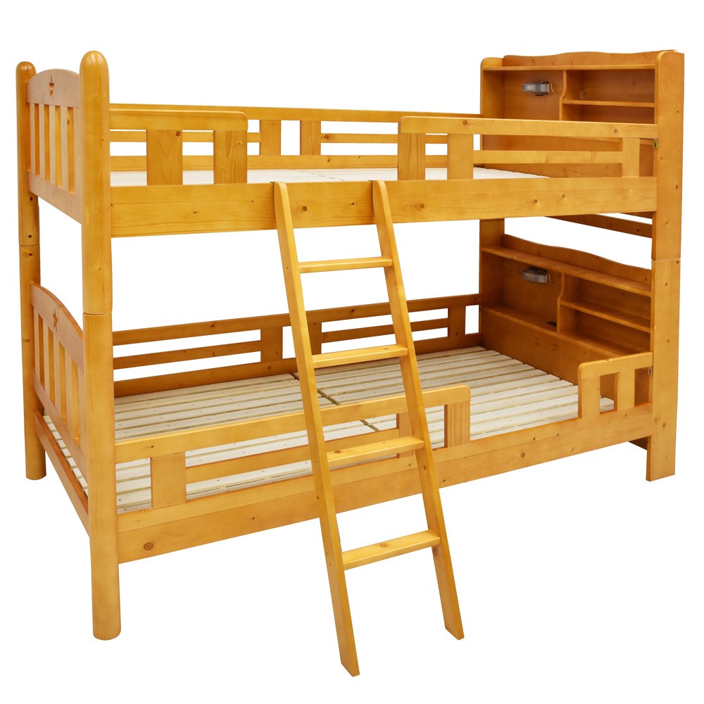 2段ベッド 二段ベッド 天然木 耐荷重500kg 耐震 宮付き
