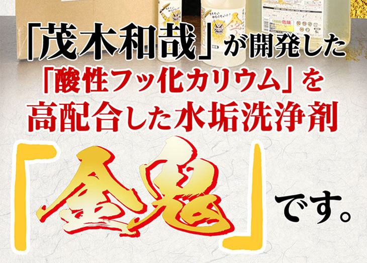 あの青鬼が超進化!　酸性フッ化カリウムを高配合した水垢石鹸　金鬼