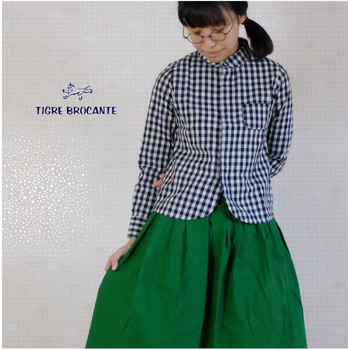 TIGRE BROCANTEティグルブロカンテギンガムチェック カーディガン