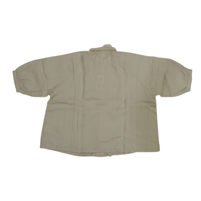 ナチュラルランドリー NATURAL LAUNDRY 40リネン 丸衿ギャザーシャツ