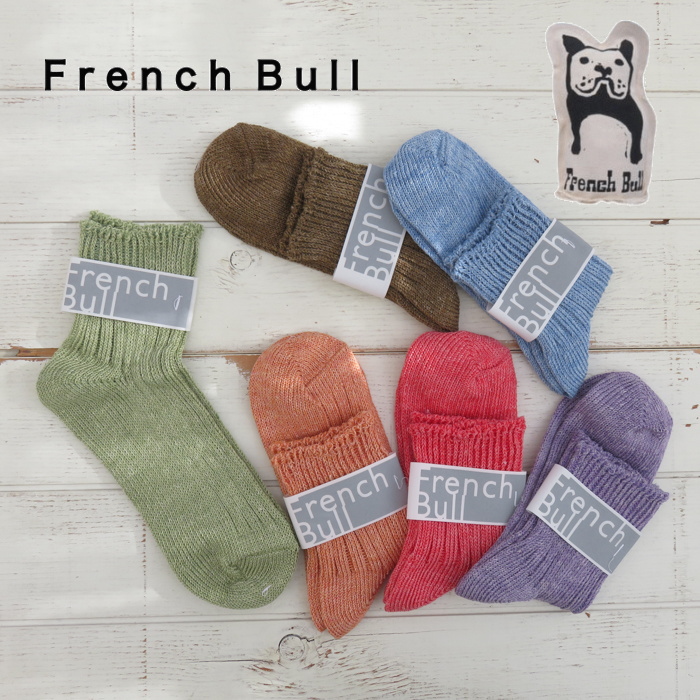 ママアロハ♡フレンチブル　リネンソックス♡ フレンチブル 靴下 ソックス French Bull シャイン 01-0071