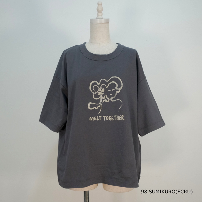 【SALE15%OFF】LAITERIE レイトリー ふわふわ天竺 プリント 5分袖 半袖 Tシャツ LC24104 日本製 レディース SALE15%OFF】LAITERIE レイトリー ふわふわ天竺 プリント 5分袖
