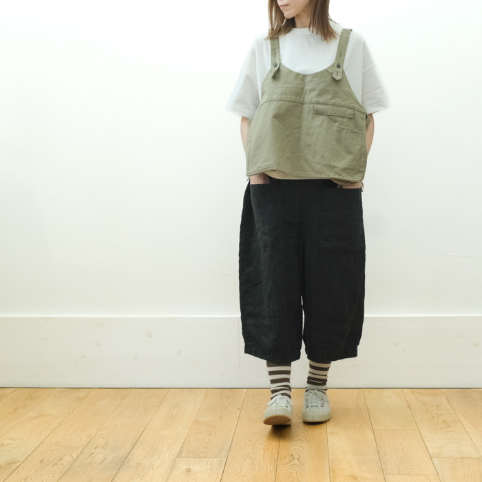 ツムグ tumugu ソリトリネン1 8分丈パンツ TB23245a 日本製 麻