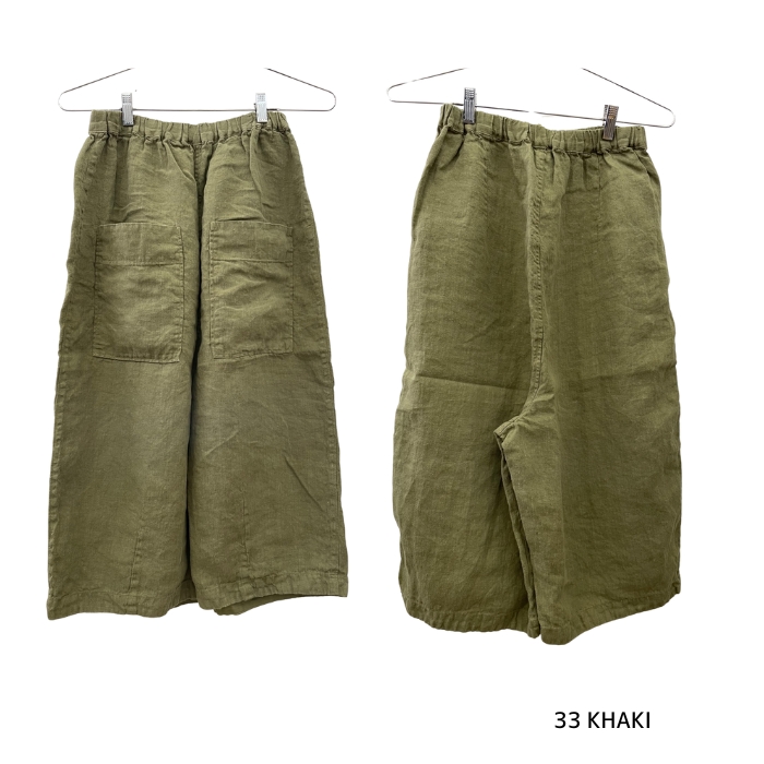 ツムグ tumugu ソリトリネン1 8分丈パンツ TB23245a 日本製 麻