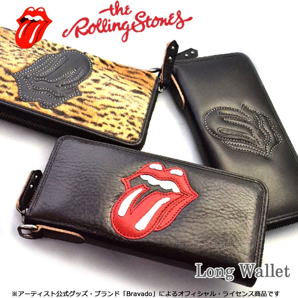 『送料無料』 The Rolling Stones/ローリングストーンズ 『Lips&Tongue』 ラウンドファスナー 長財布 束入れ  ロングウォレット メンズ