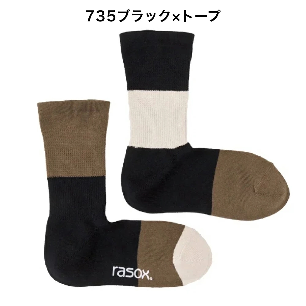 ラソックス rasox 靴下 ソックス コットンリネン・パネルミックス CA241CR01 メンズ ...