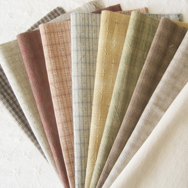 パッチワーク用生地 カットクロス 国産先染めチェック10枚セット