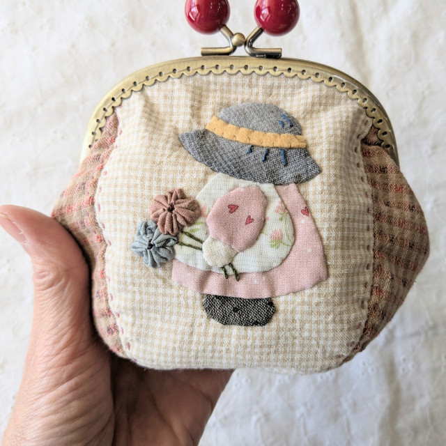 パッチワークポーチ完成品 スーちゃんのがま口 完成品 がま口ポーチ