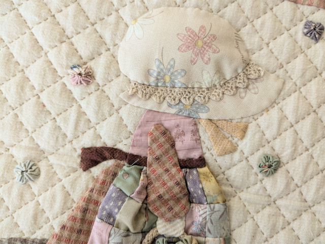 スーちゃんのミニタペストリー完成品 パッチワークタペストリー