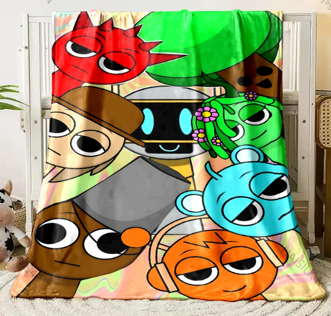 スプランキー ブランケット ひざ掛け 毛布 SPRUNKI ゲーム 音楽