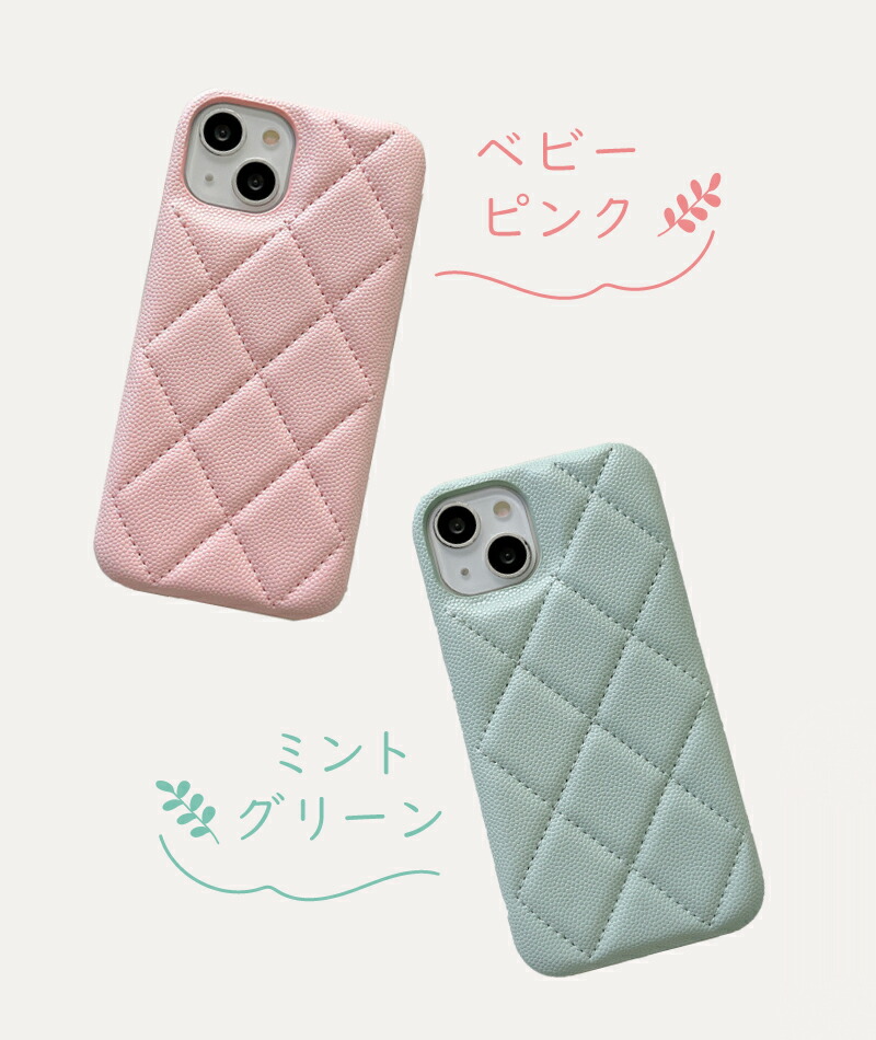 ぽんすけ♡iPhoneケース15 黒♡キルティングレザー♡ショルダータイプ ショルダーストラップ付 iPhone15/14proケース キルティング