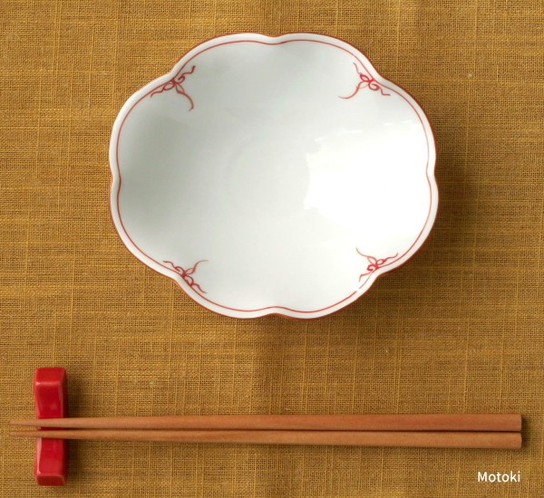 波佐見焼 食器 和食器 多用鉢 小鉢 上品 おしゃれ シンプル 瓔珞（赤