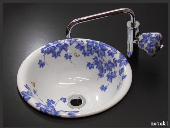有田焼 染付つた絵 手洗い鉢 (洗面ボウル) : 有田焼や 心器 - 通販
