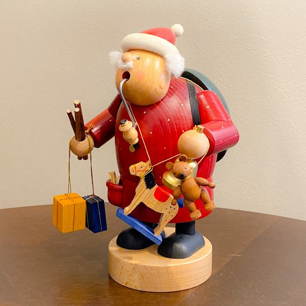 ドイツ木工芸品 煙出し人形 サンタクロース プレゼント : 21511 
