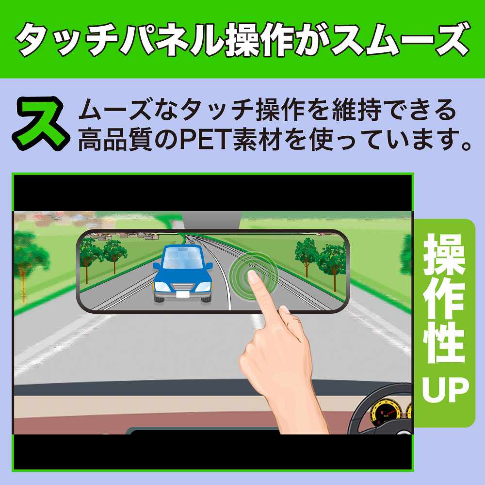 Changer V68 ミラー型ドライブレコーダー 向けの 保護フィルム 高硬度 光沢仕様 フィルム｜motomoto｜04