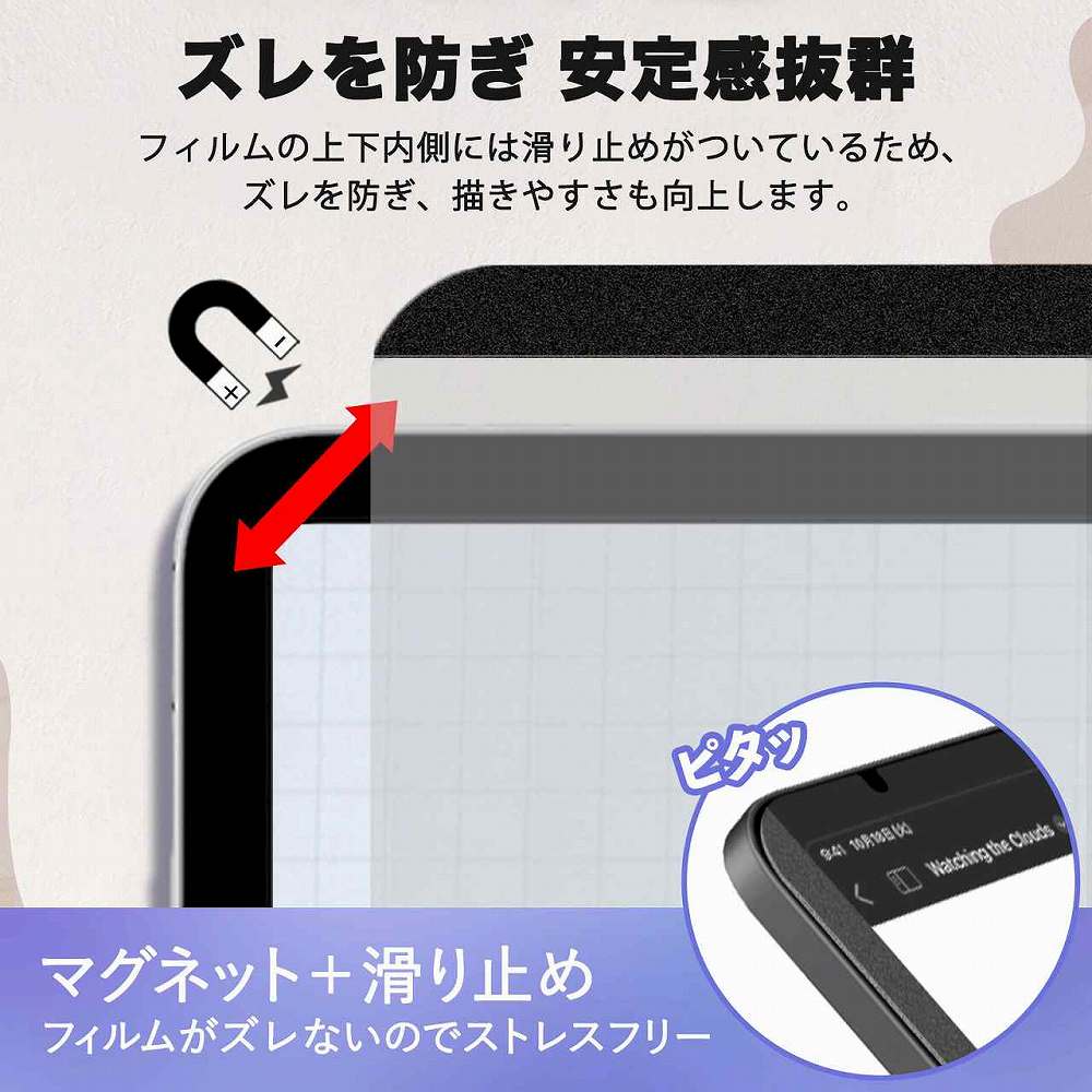 モットモット iPad ペーパーライク フィルム 着脱式 mini 7 A17 Pro