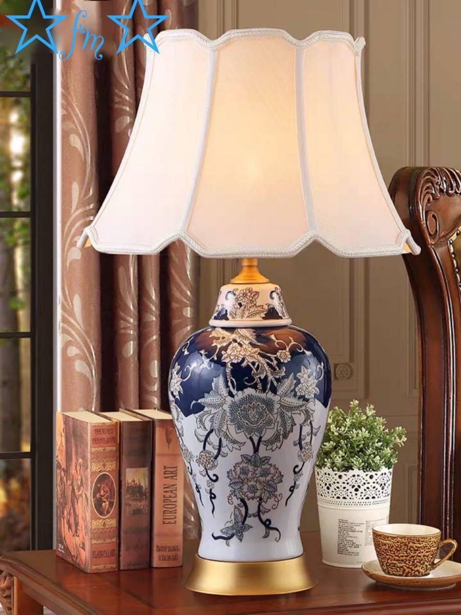 A34780 照明スタンドライト テーブルランプ デスクライト 高級陶器卓上