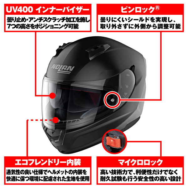 NOLAN(ノーラン) 30663 バイク用 ヘルメット フルフェイス XLサイズ(61