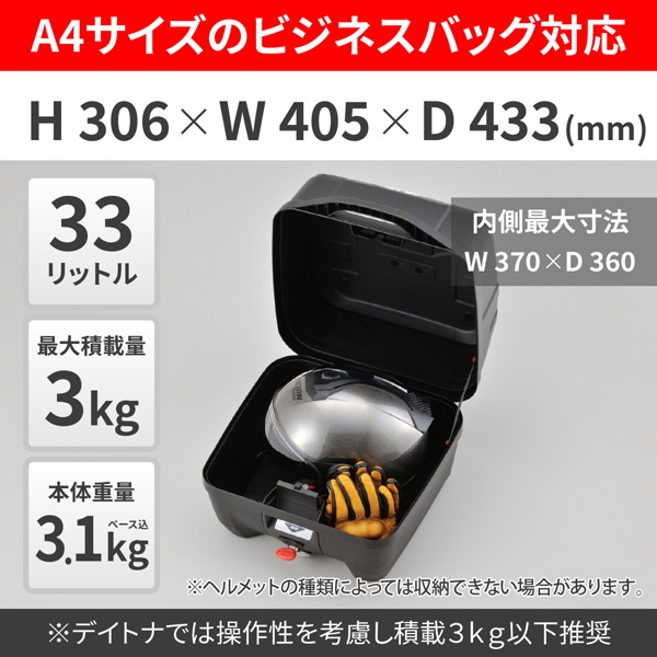 DAYTONA（デイトナ） GIVI (ジビ) 31432 バイク用 リアボックス 33L 未