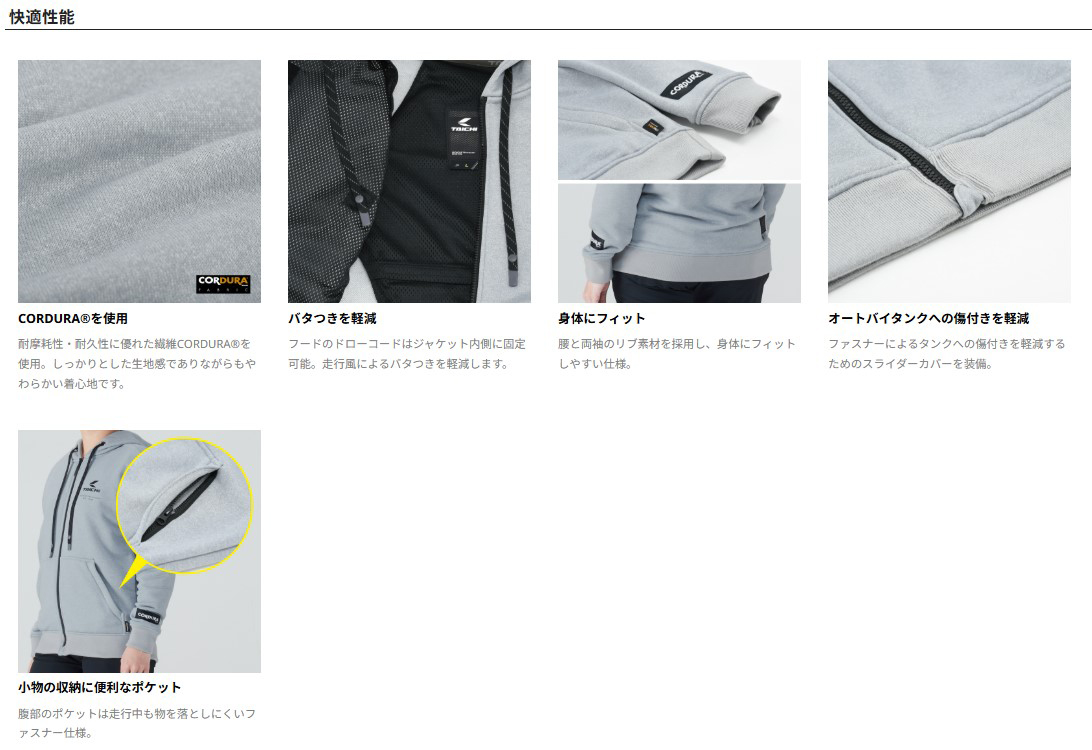 TAICHI RSタイチ RSJ352 コーデュラ フーディ DARK KHAKI : 二輪用品店
