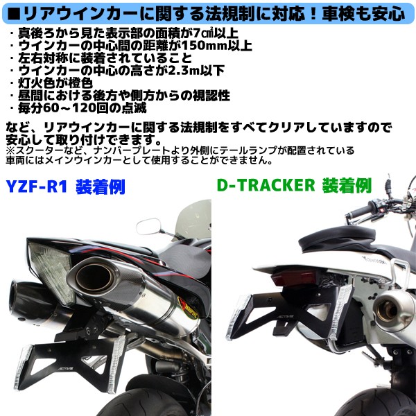 アクティブ 1150009 LEDウインカー ライセンスホルダー付き クリア 