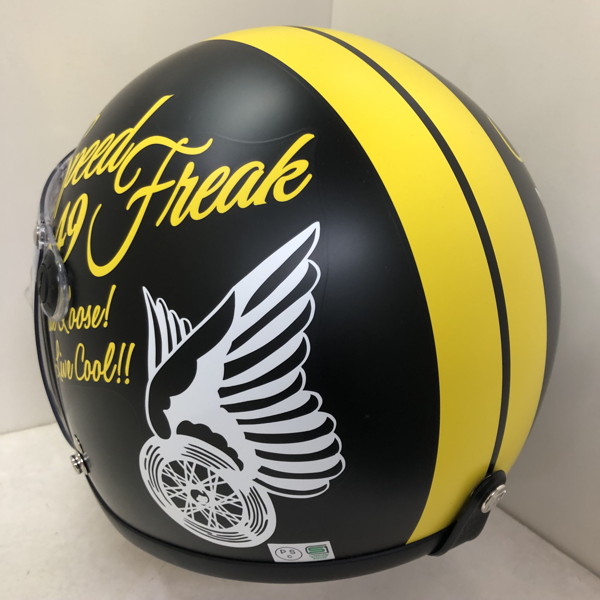 RIDEZ KNUCKLE HEAD シールド付き ジェットヘルメット SpeedFreak 2（ブラック/イエロー） ライズ ナックルヘッド RJ605｜motostyle｜03